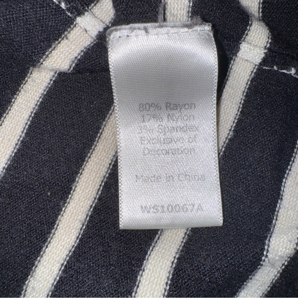 Market & Spruce Black White Stripe Elbow Patch Open Front Cardigan Sweater L - Picture 5 of 5